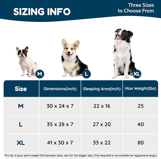 ChiXnuggle Orthopedic Dog Bed, Washable Cover, Faux Fur Bolster Pet Couch | waterproof,egg crate foam,non-slip bottom,for extra large dogs,cream,41*30*7,dog sofa