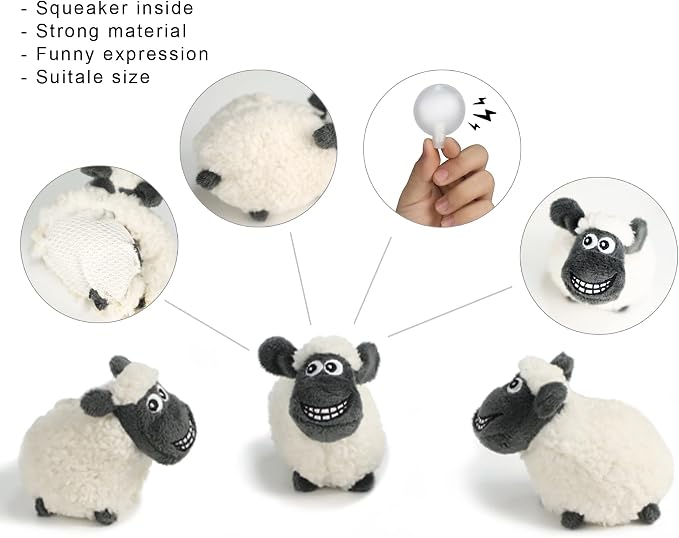 Hide and Seek Dog Puzzle Puppy Toys, Interactive Squeaky Plush, Stuffed Toys for Dogs, Small Size(Sheep, Panda, Forest Animals) (Sheep)