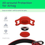 Airtag Dog Collar, Reflective Ultra-Durable Nylon Padded with QR Buckle & IP68 Waterproof Air Tag Holder Compatible for Apple AirTag, Comfortable for Small Medium Large Dogs (Red, XS)
