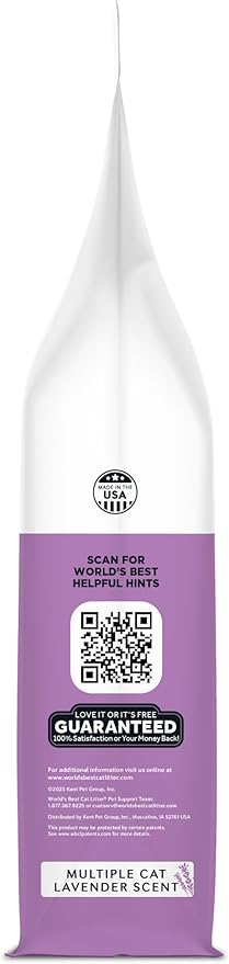 World's Best Cat Litter, Lavender Scented, Long-Lasting Odor Control, 32 lb
