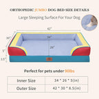 Comfort Expression Orthopedic Dog Bed for Extra Large Dogs with Bolster | Waterproof Dog Couch Bed with Washable Cover & Non-Slip Bottom, Supportive Egg Crate Foam XL Pet Bed, 42x30 Inch