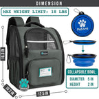 PetAmi Dog Backpack Carrier for Small Large Cat, Pet, Puppy, Ventilated Pet Hiking Backpack Travel Bag, Airline Approved Cat Backpack Carrier, Camping Biking Dog Bag Up to 18lbs Pet, Dark Grey