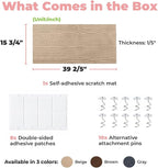 Catify Peel & Stick Cat Scratching Mat - Beige, L:39" | 39" x 15", Self-Adhesive Scratch Carpet, Furniture Protector for Couch, Sofa, Wall & Door, Indoor Kittens & Cats