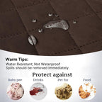 H.VERSAILTEX Chair Slipcover Reversible Chair Cover for Dogs Water Resistant Chair Cover for Living Room Washable Furniture Protector Cover Seat Width Up to 21"(Armchair, Brown/Beige)