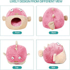 Cat Beds for Indoor Cats-Cat Bed Cave,Cute Lively Pufferfish Shape,Pink L | 2 in 1 Cats House for Kitten with Removable Washable Cushioned Pillow,Soft plush cat Tent for cat Hideaway,Machine Washable