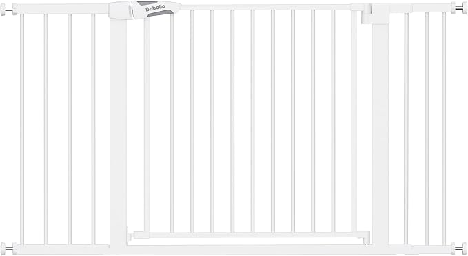 Babelio 36-57" Extra Wide Baby Gate for Stairs No Drilling, Dog Gate Indoor | Pressure/Wall Mount; Triple-lock System; Auto-close; 200N Impact Tested; Easy Install for Doorways, Kitchen, Hallway, White