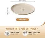 Havniva Ceramic Cat Bowls, Shallow Cat Dishes, Cat Food Plate Set of 3 | Wide Opening, 6” Cat Plates, Ceramic Cat Food Bowls for Wet & Dry Food, Non-slip Rubber Base, Whisker Friendly Cat Bowl