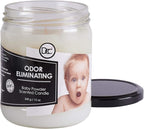 Baby Powder Odor Eliminating Highly Fragranced Candle - Eliminates 95% of Pet, Smoke, Food, and Other Smells Quickly - Up to 80 Hour Burn time - 12 Ounce Premium Soy Blend