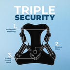 Voyager Step-in Flex Adjustable Dog Harness - Black, X-Small | 13 - 16" in Chest, Fully Adjustable, Reflective Bands, All Weather Breathable Air Mesh, Lightweight, Fast Drying