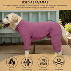 Dog Pyjamas PJS Sweater Clothes and Home Clothing Suitable for Small to Medium Breeds of Dogs, Dog Neutering Suits, Extra-Large Stretch Fabric, Four-Legged Clothes(Thickened Red, L)