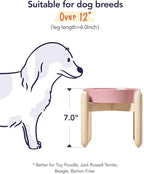 LE TAUCI Ceramic Slow Feed Dog Bowls, Elevated for Small and Medium Breed Dogs, Anti-Gulping Pet Feeding Dishes, Flower Pink, 1.5 Cups