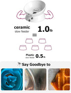Y YHY Cat Bowl Anti Vomiting, Raised Food Bowls, Tilted Elevated Bowl, Ceramic Pet Food Bowl for Flat Faced Cats, Small Dogs, Protect Pet's Spine, Dishwasher Safe (5 Inches, White)