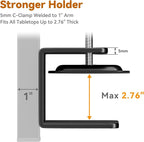 H Shape Dog Grooming Arm for Table, S Size Hammock, 42" H, 31-43" W | Heavy Duty, Adjustable Grooming Stand, Clamp Fits up to 2.76", with Hammock & 2 Nooses for Home Grooming & Nail Trimming