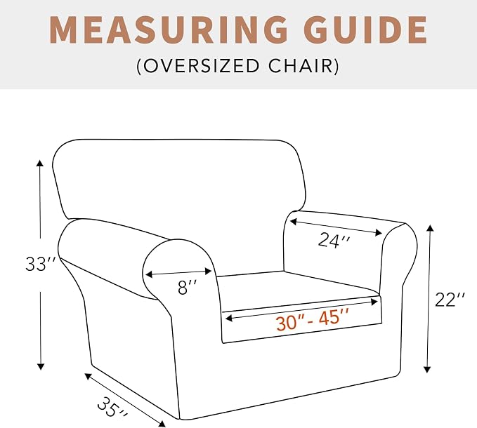 Easy-Going 100% Waterproof Oversized Chair Couch Cover, Stretch Sofa Cover | Dual Waterproof Sofa Slipcover, Leakproof Furniture Protector Against Stain Spill from Kids, Pets, Dog, Sand