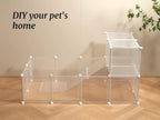 LURIVA Transparent Clear Small Animal Playpen, Guinea Pig Cages, Puppy Dog Playpen, Pet Playpen, Rabbit Bunny Indoor Outdoor Fence Pen Enclosure, White Clear Plastic Playpen,12 X 12 Inch, 24 Panels