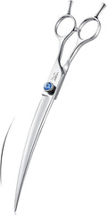 JASON Curved Dog Grooming Scissors - 8" Cats Trimming Shears Right Handed | Ergonomic Pets Shear with Offset Handle and a Jewelled Screw for Right Handed Groomers Long Sharp Comfortable, Gift