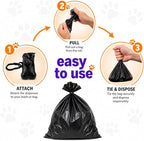 Dog Poop Black Bags with Dispenser (700 Bags) doggy poop bags Pickup Bag 35 Refill Rolls Dog Waste Bags Cat Litter & Poop Bags (35 Rolls, Uscented)