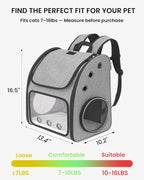 Expandable Cat Backpack Carrier for Small Cats/Dogs Airline Approved | Pet Carrier Backpack with Large Space/Breathable Mesh/Anti-Collapse,for Travel/ Hiking/Camping/Vet, Up to 18 lbs