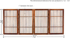 Urnporium Pet Dog Gate Freestanding, Strong Durable Folding Wooden Fence, Portable Acacia Hardwood Safety Barrier for Indoor & Outdoor Use (Brown Pet Gate, 4 Panel 30" Tall)