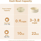 Havniva Elevated Slow Feeder Dog Bowls, Ceramic Dog Bowl Slow Feeder Set | 0.9 Cups Raised Slow Feeding Bowl for Small Breed, 6.1” Dog Water Bowl with Wooden Stand, Puzzle Dog Slow Feeder, Non-slip