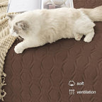 Tcksstex Waterproof and Anti-Slip Dog Bed Cover and Pet Blanket Sofa Pet Bed Mat ，car Incontinence Mattress Protectors Furniture Couch Cover for Most Cats Dogs, Pets（82x102-Chocolate）