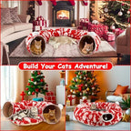 Cat Tunnel Bed Under Christmas Tree, 3FT Folding Kitten Tunnels - Image 4