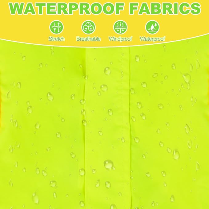 ADINIKIA Dog Raincoat, Waterproof Rain Jacket with Removable Hood,Green XL | Leash Hole/ Reflective Stripe/Adjustable 4 Legs Rainsuit/Full Coverage/ Snowproof Windproof/ For Small to 3X-Large Dogs