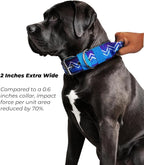 Dog Collar for Large Dogs,2 in Wide Heavy Duty,Pressure-Relief Padded, D-M | Professional Protection for Large and Giant Breeds,Handle for Control,Stainless Steel Buckle Ultra Safety,20-23 in