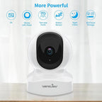 wansview Home Security Camera, Baby Camera 2.4G WiFi Only, Q5 3MP White | 2K WiFi Camera for Pet/Nanny, Motion Alerts, 2 Way Audio, Night Vision, Compatible with Alexa, with TF Card and Cloud