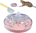 Interactive Cat Treat Puzzle Enrichment Toys, Light Pink | Cat Puzzle Feeder, Slow Feeder, Food Maze, Mental Stimulation Foraging Toys, for Indoor Cats and Kittens