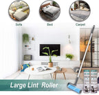 Layers Large 10in Wide Roller 75 Sheets with 4-Foot Extendable Handle | 2 Packs Wide Lint Refills (25+50) , for Remove Pet Hair, Lint, and Dust