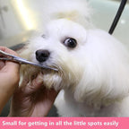 HASHIMOTO Small Dog Grooming Scissors with Rounded Tips, 5.0 inch. | Straight Blade with Micro-Serrated, Designed for Trimming around the Eyes, Ears, Nose and Paws.