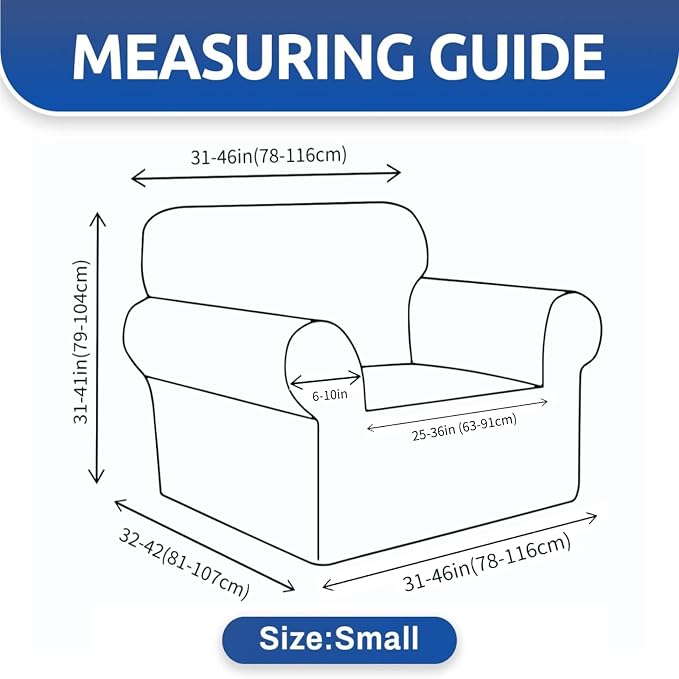 YEMYHOM Couch Cover Latest Jacquard Design High Stretch Sofa Chair Covers for Living Room, Pet Proof Armchair Slipcover Non Slip Elastic Furniture Protector (Small, Begonia Leaf Blackish Green)