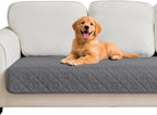 PAWFINITY Waterproof Couch Covers for Dogs, Pet Blanket for Sofa Washable | Paw Print Quilted, Hair Resistant, Anti Cat Scratch, Pee Proof Furniture Protector for 3 Seat Sofa and Bed, 30x75 Inch, Grey
