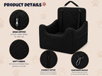 ALL GOOD PET SUPPLIES Dog Car Seat for Small/Medium Dogs Under 35lbs | Soft Memory Foam Booster Car Seat with Detachable Washable Cover and Cushion, Puppy Dog Car Bed
