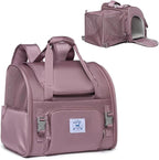 Pet Backpack Carrier for Small Dogs Medium Cats, Puppies,Breathable and Collapsible Design, Portable Travel Bag for Bearded Dragon,Rabbit Cage (Purple, Small)