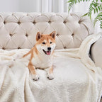 Dog Blankets for Small Dogs - Waterproof Cat Blanket Washable - Sherpa Fleece Puppy Blanket, Soft Plush Reversible Throw Protector for Bed Couch Car Sofa, 40"X50", Grey