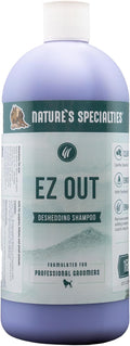 Nature's Specialties EZ Out Deshedding Ultra Concentrated Dog Shampoo for Pets, Makes up to 4 Gallons, Natural Choice for Professional Groomers, Removes Unwanted Hair, Made in USA, 32 oz