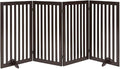 unipaws 36”H Free Standing Pet Gate for Dog Cat, 80”Wide Wooden Dog Gates | Foldable Pet Fence for Doorway, Stairs, Step, Expandable Doggy Barrier, Indoor Use