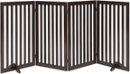 unipaws 36”H Free Standing Pet Gate for Dog Cat, 80”Wide Wooden Dog Gates | Foldable Pet Fence for Doorway, Stairs, Step, Expandable Doggy Barrier, Indoor Use
