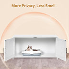 Homhedy 39.4" L Cat Litter Box Enclosure with Barn Door, White | Wooden Cat Washroom Furniture, Cat House, Pet Storage Cabinet, Dog-Proof, Fit Most of Litter Box, Farmhouse Style