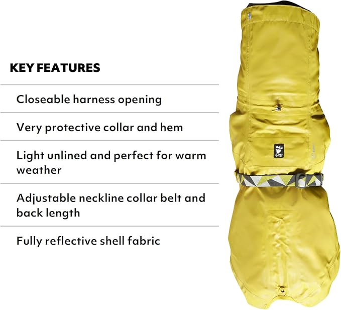 Hurtta Mudventure Reflective Dog Coat, Turmeric, 10 in