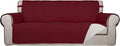 PureFit Reversible Quilted Sofa Cover Dog Couch Covers for Sofa, 66 in | Red/Ivory, Water Resistant Couch Protector, Washable Pet Couch Cover with Non Slip and Elastic Straps For Kids
