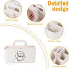 Minimalist White Dog Cat Grooming Supplies Organizer, Portable Caddy with 5 Compartments