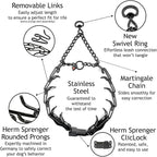 Herm Sprenger 2.25mm Prong Collar for Dog Training – Quick Release Clicklock & Swivel Ring - Dog Training Collar with Black Stainless Steel 2.25mm Prongs for Small Dogs (14-19" Neck)