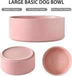 8'' Ceramic Dog Bowl - 70Oz Classic Dogs Food & Water Bowl for Medium and Large Breeds, Heavy-Duty Non-Slip Dog Dish, Food Grade Stoneware Pet Bowl, Dishwasher & Microwave Safe, Pink