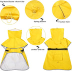 Waterproof Dog Raincoat Hooded Slicker Poncho Raincoat for Medium Large Dogs, Adjustable Dog Rain Coat Jacket(Yellow, 6XL)
