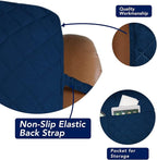 PureFit Reversible Quilted Oversized Recliner Sofa Cover, Water Resistant Furniture Protector, Washable Couch Cover with Elastic Straps for Kids, Pets (Large, Classic Navy/Navy) | Navy/Navy, Water Resistant Couch Protector, Washable Pet Couch Cover wit...