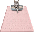 Garoopion Silicone Cat Litter Mat 34×22 inch, Easy to Clean, Pink | Waterproof Silicone Mat with Raised Edges, Catch Litter, Protect Floor from Urine, Multi-Use for Dog/Sink/Kitchen/Boots
