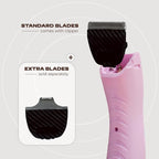 Cordless Pet Grooming Kit for Dogs & Cats, Quiet & Powerful Motor Paw & Face Trimmer, Lightweight Clipper, Dopamine Pink, Parent (Single-Dopamine Pink)